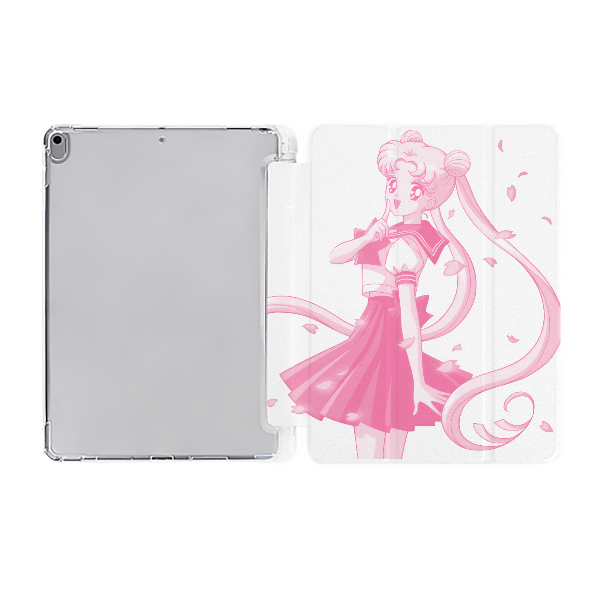 （画像用） 美少女戦士セーラームーン 愛野 美奈子 あいの みなこ Sailor Moon Aino Minako IPad ケース ペン収納付き 三つ折りスタンド PUレザー×シリコン 対応機種9.5/10.5/10.9インチ